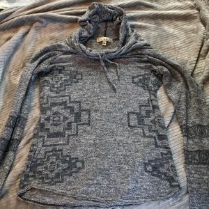 Size small Knitted blue cowel neck hoodie